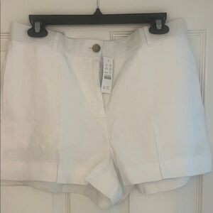 J Crew Linen White Shorts